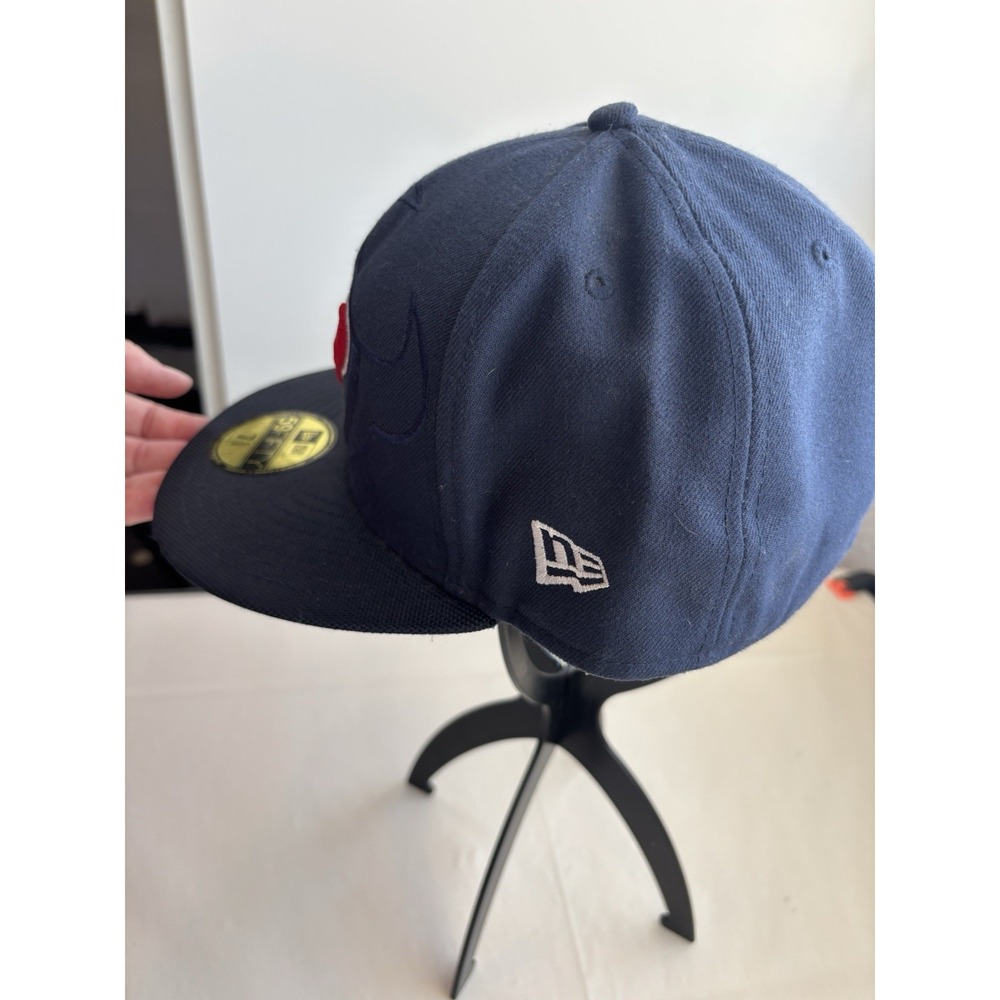 New Era Houston Texans NFL 59FIFTY Fitted Hat 7 5/8 Navy Blue 100% Wool Cap - Picture 4 of 10